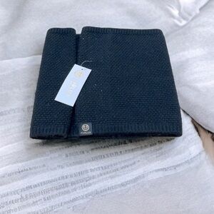 NWT FURLUX Wool/Cashmere Black Infinity Scarf Rhinestones